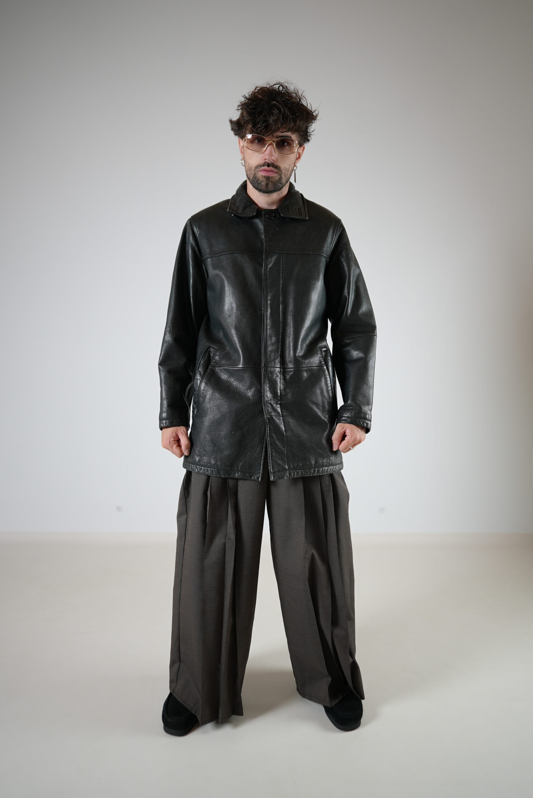 Manteau en cuir véritable
