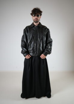 Veste en cuir patché