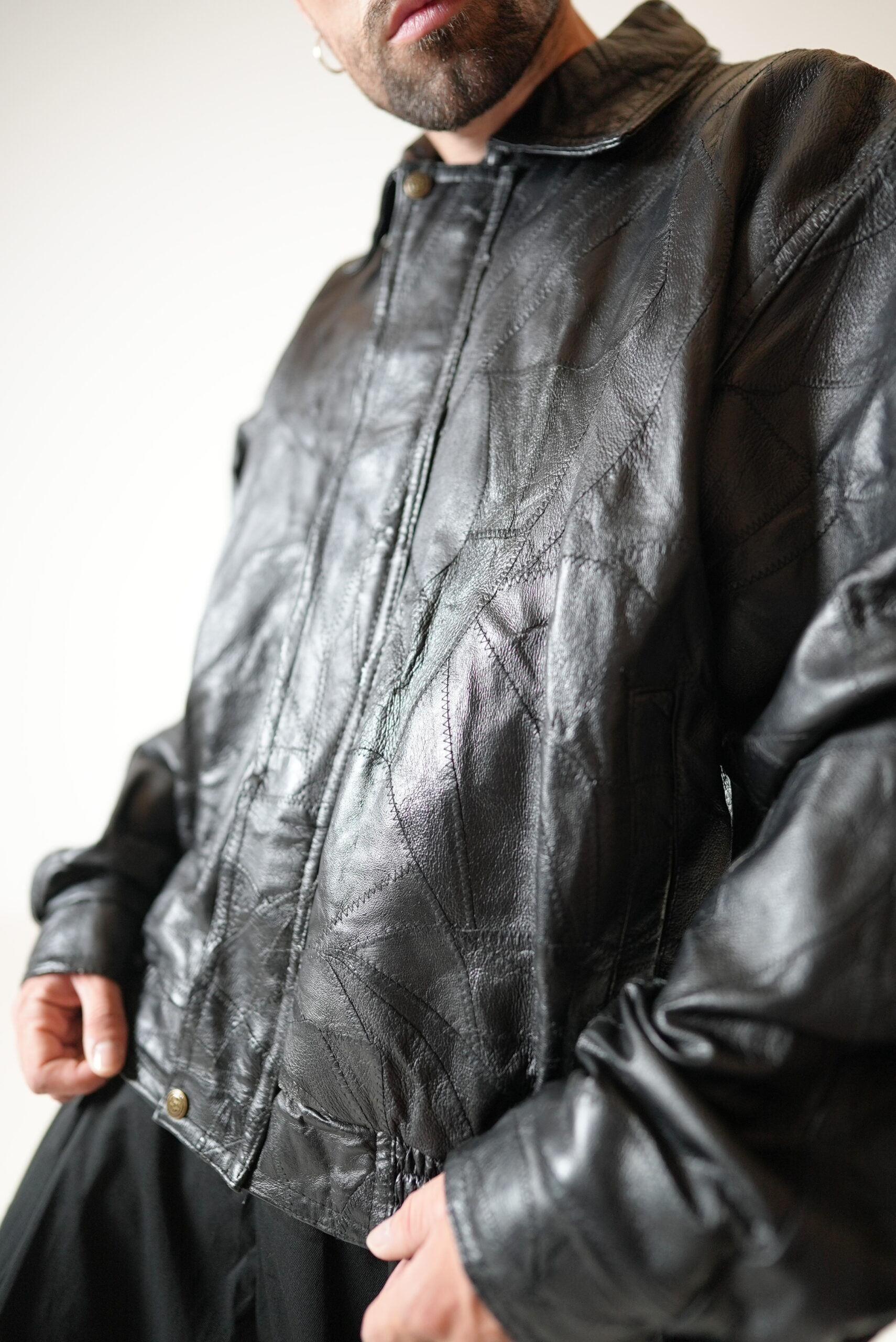 Veste en cuir patché – Image 5