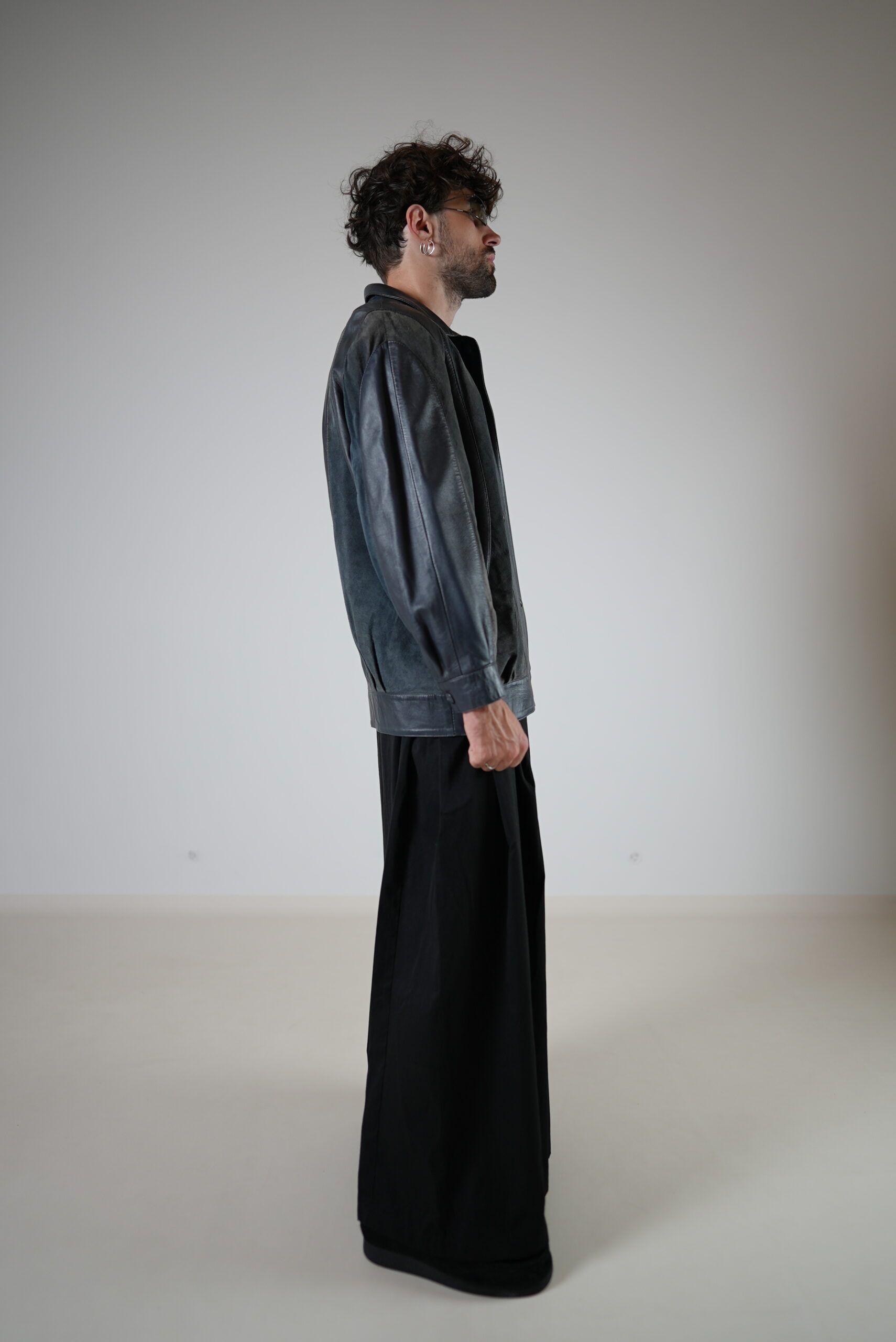 Veste en cuir Bleu – Image 4