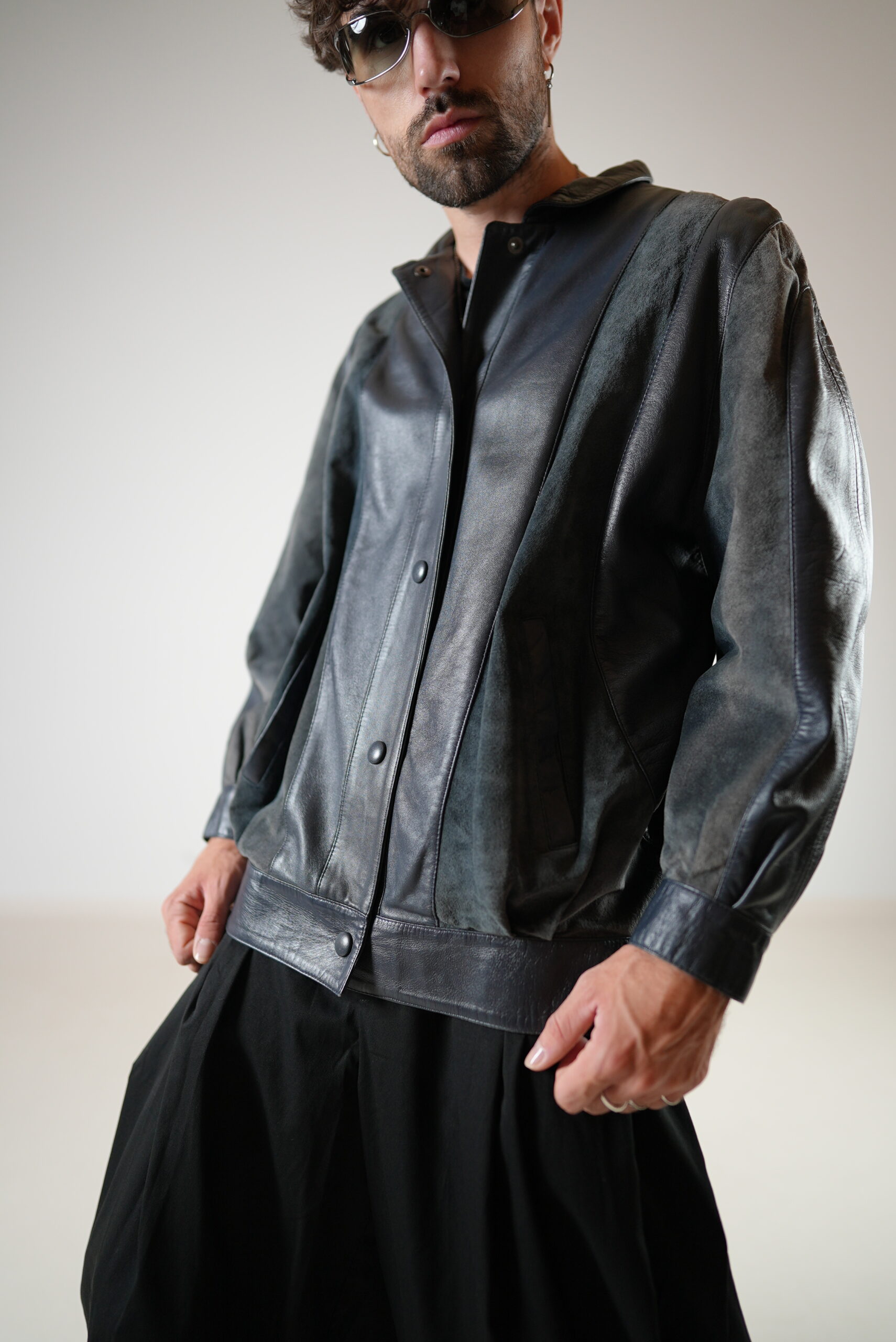 Veste en cuir Bleu – Image 5